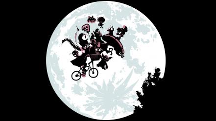 Night bicycles predator moon parody e.t. aliens wallpaper