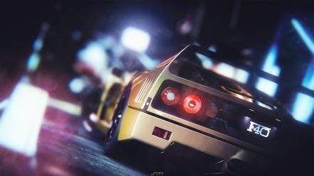 Night cars ferrari f40 races wallpaper