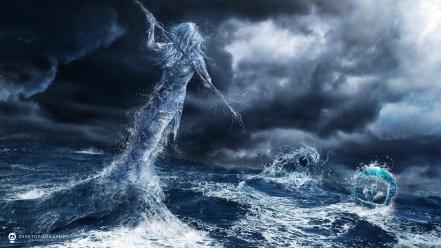 Ocean surreal desktopography poseidon wallpaper