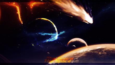 Stars planets comet space wallpaper