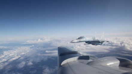 Su-27 flanker russian air force skies jets wallpaper