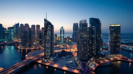 Buildings dubai middle east marina view wallpaper