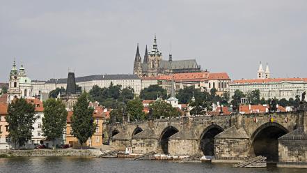 Day bridges europe prague czech republic rivers wallpaper