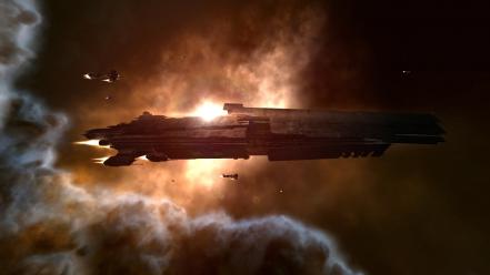 Eve online weapons spaceships battles game art wallpaper