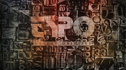 Grunge typography numbers lettering wallpaper