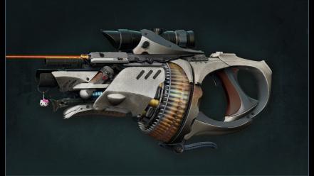 Guns futuristic weapons science fiction wallpaper