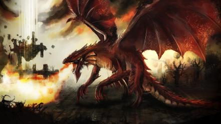 Ruins dragons fire vindictus elchulus wallpaper