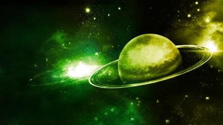 Space stars yellow planets science fiction sci-fi wallpaper