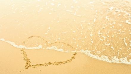 Beach hearts romance wallpaper