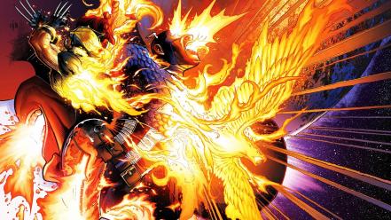 Comics captain america wolverine phoenix wallpaper