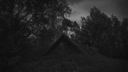 Dark fences russia grayscale depressing wallpaper