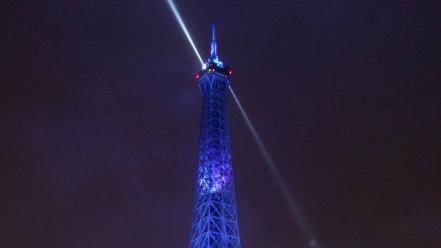 Eiffel tower paris night lights stars wallpaper