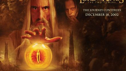 Film wizards saruman christopher lee two towers wallpaper