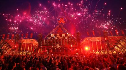 Fireworks stage q-dance defqon.1 wallpaper