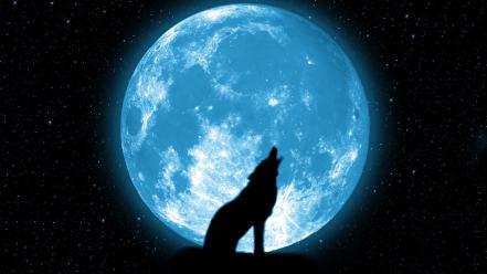 Moon howling wolf wallpaper