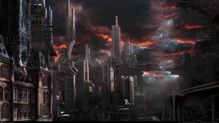 Ruins post-apocalyptic destruction cities wallpaper