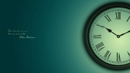 Text quotes clocks william shakespeare cyan wallpaper