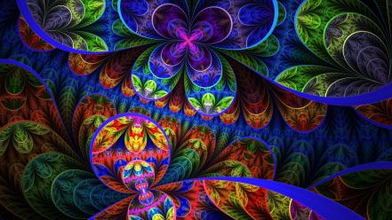 Abstract multicolor fractals psychedelic artwork wallpaper