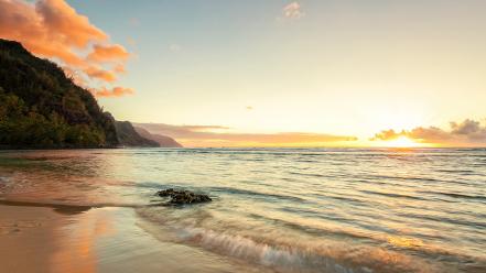 Coast sun beach waves hawaii usa sea wallpaper