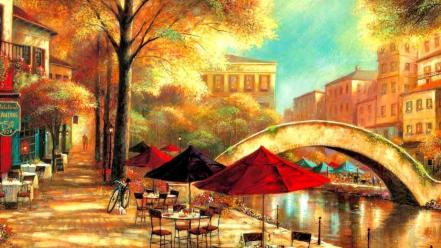 Flowers coffee town cafe morning sunny rest wallpaper