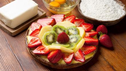 Fruits food strawberries kiwi wallpaper