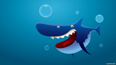 Funny sharks vector art wallpaper