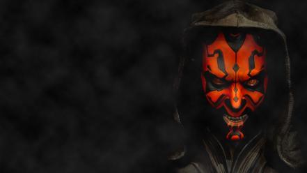 Maul sith spikes cloak fangs hood evil wallpaper