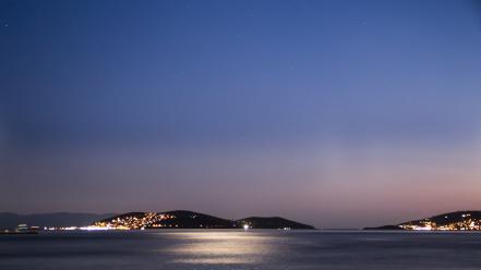 Night islands istanbul skies sea wallpaper