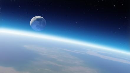 Outer space moon earth wallpaper