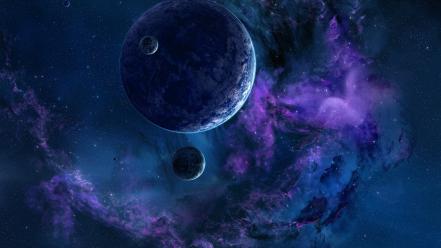 Outer space stars planets nebulae wallpaper