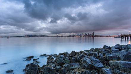 Seattle pier usa overcast hdr photography washington wallpaper