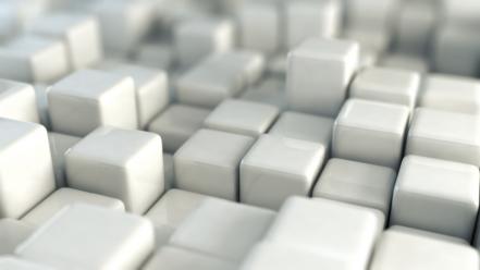 White cubes 3d rendering boxes wallpaper