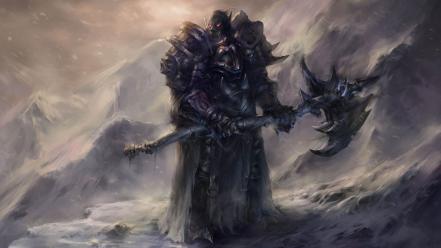 Armor axes artwork warriors death knight orc wallpaper