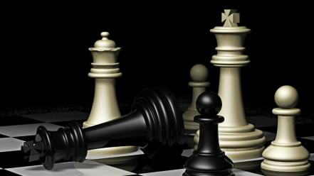 Black white chess game wallpaper