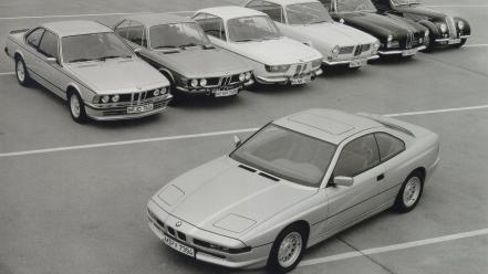 Bmw cars grayscale monochrome vehicles 8 series 1990 wallpaper