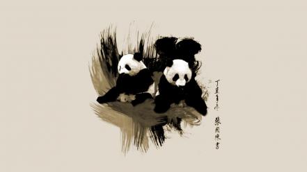 Chinese panda bears wallpaper