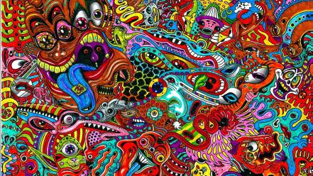 Drugs mess psychedelic acid colors wallpaper