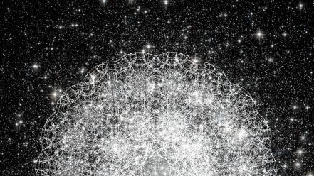 Outer space stars fractals psychedelic logos cluster fractal wallpaper