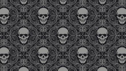 Skulls pattern vector ornaments repeat wallpaper