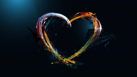 Abstract love paint rainbows hearts colors wallpaper