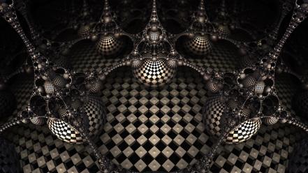 Black and white cgi 3d wallpaper