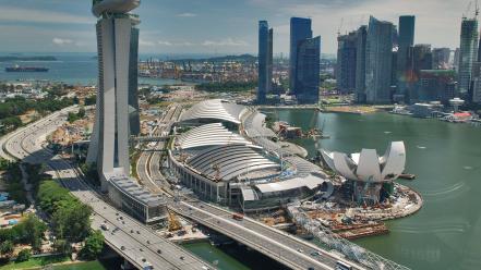Buildings singapore traffic marina bay sands cities wallpaper