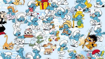 Cartoons drawings the smurfs wallpaper