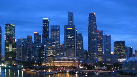 Cityscapes singapore skyline wallpaper
