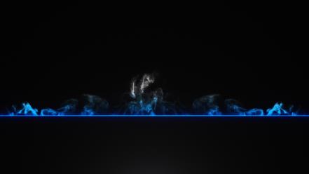 Dark smoke honeycomb fantasy blue lines wallpaper