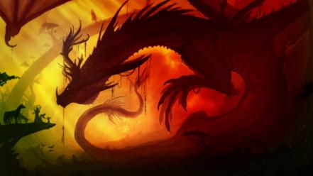 Dragons fantasy art wallpaper