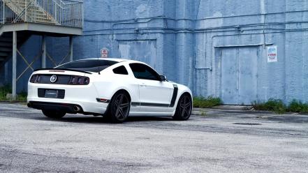 Ford mustang boss 302 black stripe white paint wallpaper