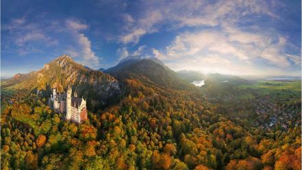 Nature trees forests panorama lakes neuschwanstein castle wallpaper