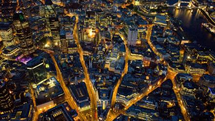 Night england london aerial view wallpaper