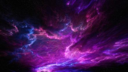 Outer space galaxies gate digital background purple clouds wallpaper